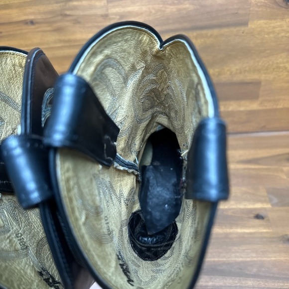 Tony Lama Cowboy Boots Mens 9 D Black Ostrich Wingtip Round Toe Y2060 - Picture 13 of 14